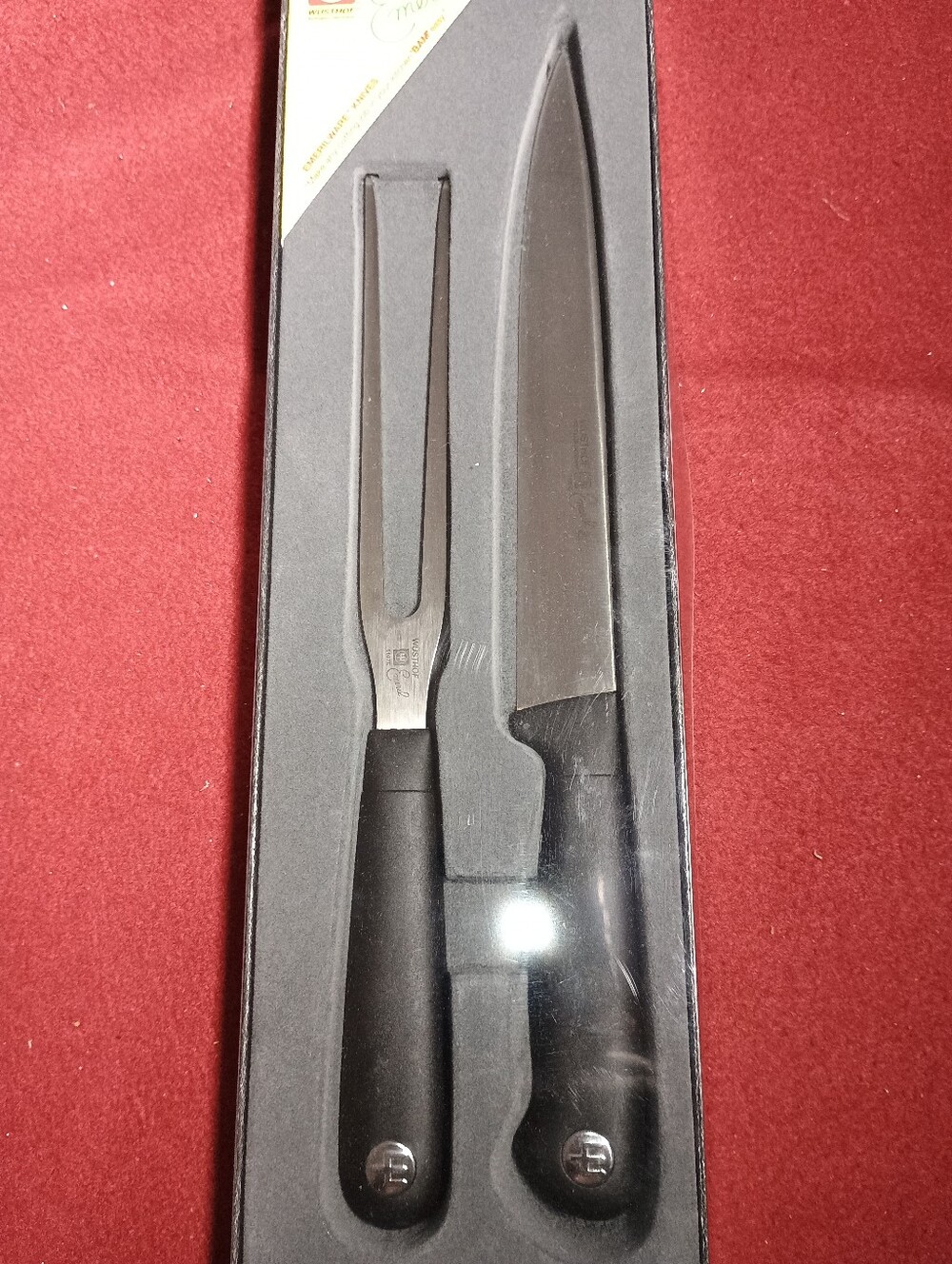 Brand New Wusthof Emeril Emerilware Carving Knife & Fork Set 4120E 4407E - Picture 2 of 10